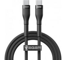 Veger Kabelis USB-C to USB-C PD 48V 5A 240W CC03 1.5m, Juoda