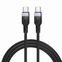 Silicone USB-C to USB-C Cable, Hoco, 3A, 60W, 1 m, Black, X109