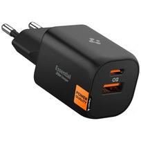 Spigen Wall Charger Essential, 35W, 3A, 1 x USB-A - 1 x USB-C, Black ACH09463