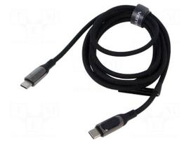 Cable | USB 2.0 | USB C plug,both sides | nickel plated | 1.2m | black