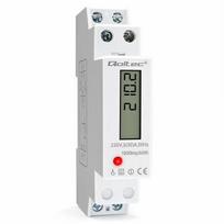 Qoltec Single-phase electronic meter | DIN rail energy consumption meter | 230V | 30A | LCD | 1P
