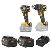 JCB JCB-18PKIT-2 Professional 18V kompaktiškas įrankių rinkinys smūginis gręžtuvas-suktuvas 75Nm smūginis suktuvas 230Nm 2x5.0Ah akumuliatoriai 4.5A įkroviklis