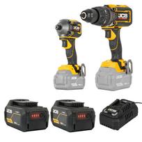 JCB JCB-18PKIT-3 Professional 18V įrankių rinkinys smūginis gręžtuvas-suktuvas 160Nm smūginis suktuvas 230Nm 2x5.0Ah akumuliatoriai 4.5A įkroviklis