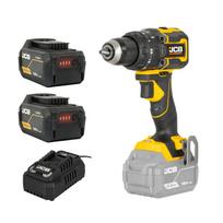 JCB JCB-18PCD-75-5 Professional 18V kompaktiškas bešepetėlinis smūginis gręžtuvas-suktuvas gręžimui ir sukimui 75Nm 13mm griebtuvas 2x5.0Ah akumuliatoriai 4.5A įkroviklis