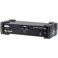 Aten 2-Port USB 3.0 4K HDMI KVM jungiklis CS1822-AT-G, 2 x KVM / audio / USB, 4K palaikymas, metalinis korpusas