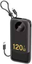 Dudao K13 10000mAh išorinė baterija su integruotu laidu - Juodas