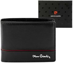 Vyriška odinė piniginė Pierre Cardin YS605 323 juoda raudona