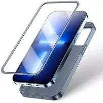 priekinis ir galinis dangtelis iPhone 13 Pro Max + grūdinto stiklo ekrano apsauga, pilka (JR-BP928 trankus)