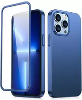 Blue priekinis ir galinis dangtelis iPhone 13 Pro + grūdinto stiklo ekrano apsauga mėlyna (JR-BP935 mėlynas)