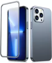 priekinis ir galinis dangtelis iPhone 13 Pro + grūdinto stiklo ekrano apsauga, pilka (JR-BP935 trankus)