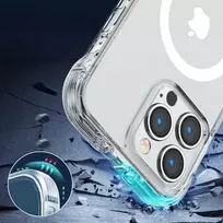 Magnetic Defender“ magnetinis dėklas, skirtas iPhone 14 Plus“ šarvuotajam dėklui su kabliukais, aiškiai stovi (suderinamas su MagSafe“)