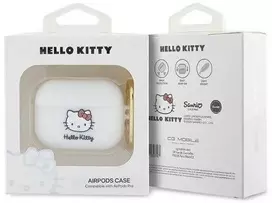 Hello Kitty silikoninis 3D Kitty Head dėklas AirPods Pro - baltas