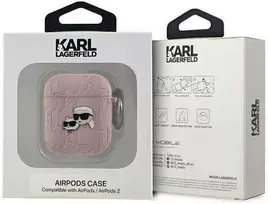 ausinių dėklas AirPods 1 / 2“ ausinėms – rožinės spalvos
