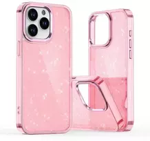 dėklas iPhone 16 Pro Max - rožinis su blizgučiais