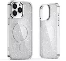 dėklas iPhone 16 Pro“ – baltas su blizgučiais