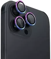 aliuminio kameros objektyvo apsauga iPhone 16 Pro 6,3“ / 16 Pro Max 6,9“ su vaivorykštės spalvų kameros lęšio stiklu ir aplikatoriumi