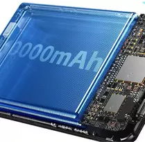Pilkas 10000 mAh MagSafe išorinis akumuliatorius su stovu