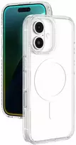 Permatomas magnetinis telefono dėklas iPhone 16 su žiedu AmazingThing