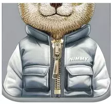 Telefono dėklas iPhone 15 Pro Max pilkas su meškiuku Nimmy