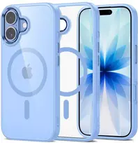 iPhone 17 telefono dėklas permatomas mėlynas MagMat
