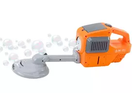 Muilo burbulų aparatas žoliapjovės formos su dviem skysčiais oranžinis