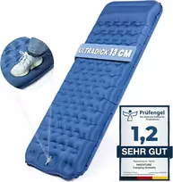 Sofa HIKENTURE savaime prisipučiantis kempingo kilimėlis su integruota pompa, 13 cm storio, 200 x 66 cm, 940 g