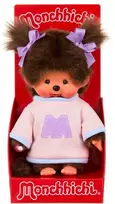 MONCHHICHI Pliušinė beždžionėlė su megztuku, 20 cm