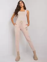 Sportinės kelnės-RV-DR-7072.26-smėlio spalvos