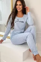 Mėlynos medvilninės pižamos su žvaigždutėmis Donna