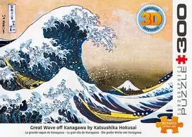Eurographics Hokusai „Didžioji Kanagavos banga“ 3D lęšinė dėlionė 300 dalių