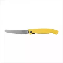 Sulankstomas peilis Victorinox Swiss Classic Pikutek 6.7838.FC1 su dantytu geležtės kraštu, geltonas