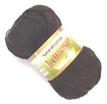 Mezgimo siūlai Lanoso Natural Cotton; spalva tamsiai ruda 992RU