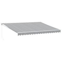 vidaXL Ištraukiama markizė, antracito/balta, 4,5x3m, audinys/aliuminis, 4.5 x 3 m