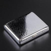 Prabangi cigarečių dėklė, metalinė, sidabrinė, 20 cigarečių