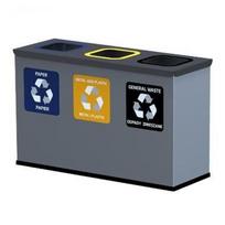 3 dalių MINI rūšiavimo šiukšliadėžė, Alda 3 x 12 l "Eco Station"