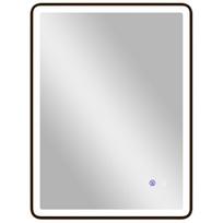 LED vonios veidrodis grūdinto stiklo 80x60 cm juodas rėmas