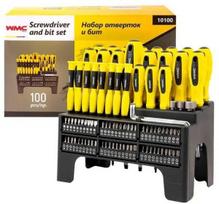 Wmc Tools Atsuktuvų ir bitų rinkinys WMC-10100, 100 vnt., CrV, 2.7kg, ergonomiška rankena, magnetiniai antgaliai
