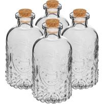 Browin dekoratyvinių butelių rinkinys 610408, 240 mL, 4 vnt., kamštis, aukštis 13.2 cm, plotis 6.5 cm