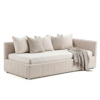 Lova CLAURA-R + Čiužinys SAPNAS 2 XL|90x200|Smėlio #8|Boucle