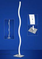 LED toršeras, matinio nikelio spalvos su chromo akcentais, Sidabro