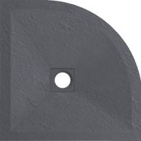 Kompozitinis dušo padėklas Balneo Stone Tray, pusapvalis, akmens masės, tamsiai pilkas, 90x90x2,5 cm, 90 x 90 x 2,5 cm