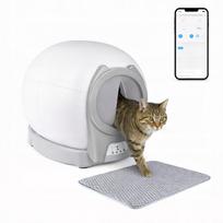 Automatinė savivaldė kačių kraiko dėžė su ozonatoriumi, UV lempa, WiFi, pilka