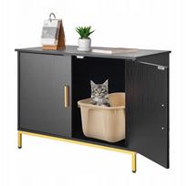 Katės namelis su metalinėmis kojelėmis ir rankenėle, juodas, 70 cm