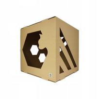 Kartoninis kačių namelis CUBE, rudos spalvos