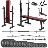 Svarmenų ir štangos rinkinys GYM SAPPHIRE 152 kg su suoliuku