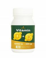 Vitaminas D3 10 000 su K2 MK7, 360 tablečių, imunitetui ir kaulams