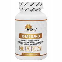 Maisto papildas Sowelo Omega 3 1000 mg su EPA, DHA ir vitaminu E, 100 kapsulių