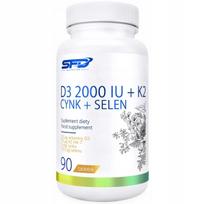 Maisto papildas SFD D3 2000 IU, K2 MK7, cinkas, selenas, 90 tablečių