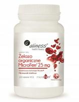 Geležies papildas Aliness Organic Iron Microferr 25 mg, 100 tabletčių
