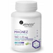 Maisto papildas Aliness ORGANIC MAGNESIUM TRIO + B6 Taurate Malate Citrate, 100 kapsulių